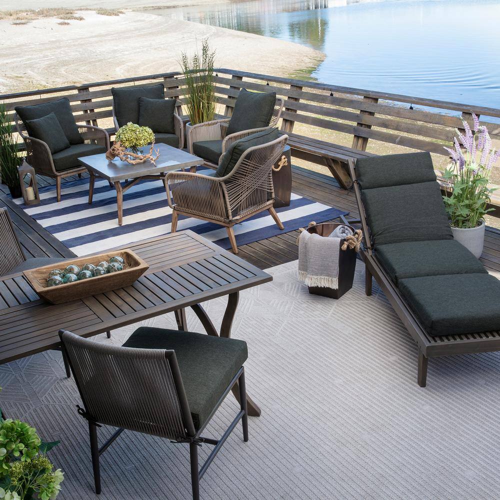Ink Charcoal Black Recycled Fabric Outdoor Cushion Set