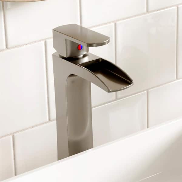 Kassel Single Handle Single Hole Vessel Bathroom Faucet with Matching Pop-Up Drain in Stainless Steel