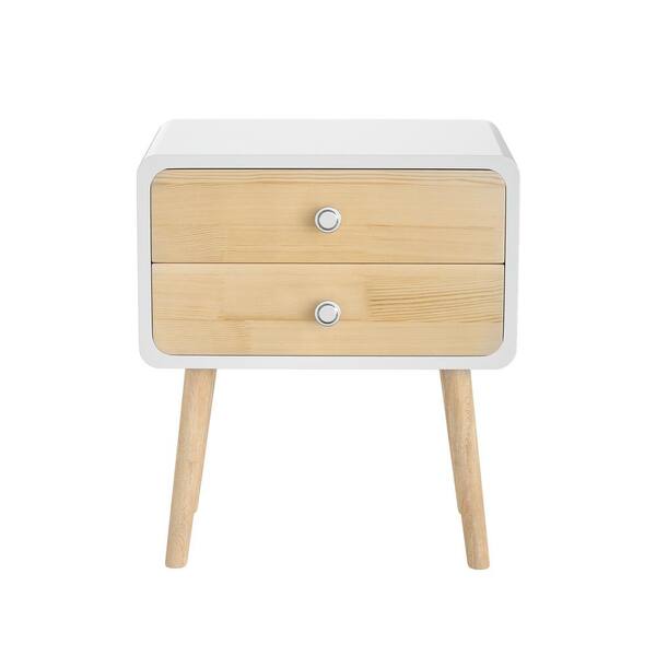 2 Drawer White Washed Nightstand 20 08, White Round Nightstand For Bedroom