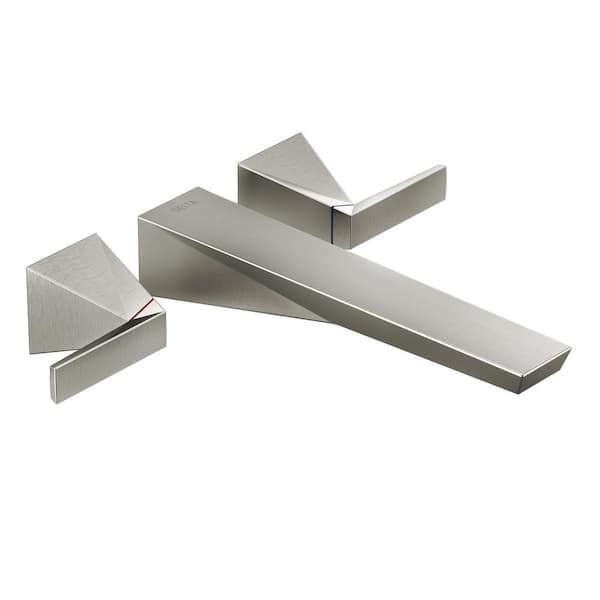 Trillian 2-Handle Wall-Mount Tub Filler Trim Kit in Lumicoat Stainless (Valve Not Included)
