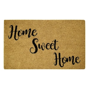 Black Home Sweet Home 18 in. x 30 in. Coir Door Mat