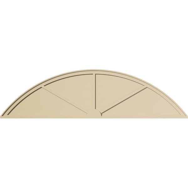 Ekena Millwork 86 in. W x 22-1/2 in. H x 2 in. P Segment Arch 3 Spoke Signature Urethane Pediment, Primed Tan