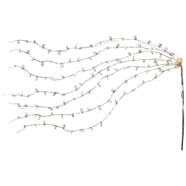 LED Lighted Willow Branch Christmas Spray-40"-Silver-Warm White