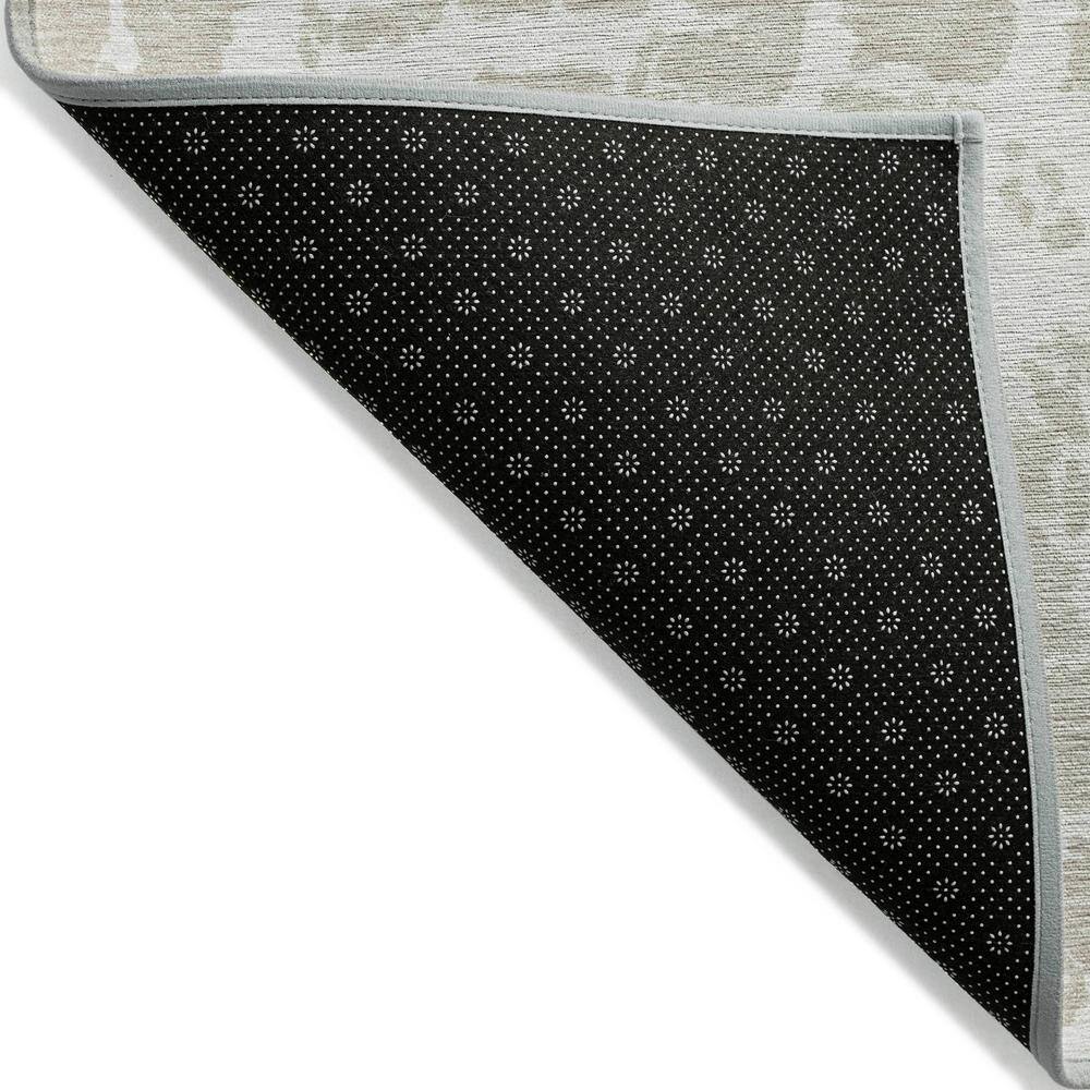 Beige Synthetic Flat Woven Washable Rectangular Rug 1'8" x 2'6"