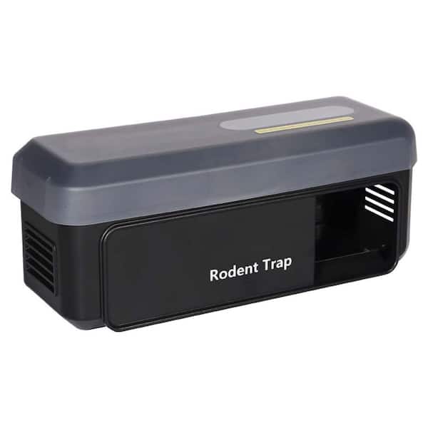 Electric Rodent Trap and Rat Zapper with Waterproof Cover, Sound and Light Alarm for Indoor/Outdoor in Black