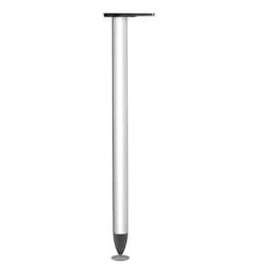 27 3/4 in. (705 mm) Silver Metal Design Round Table Leg with Leveling Glide