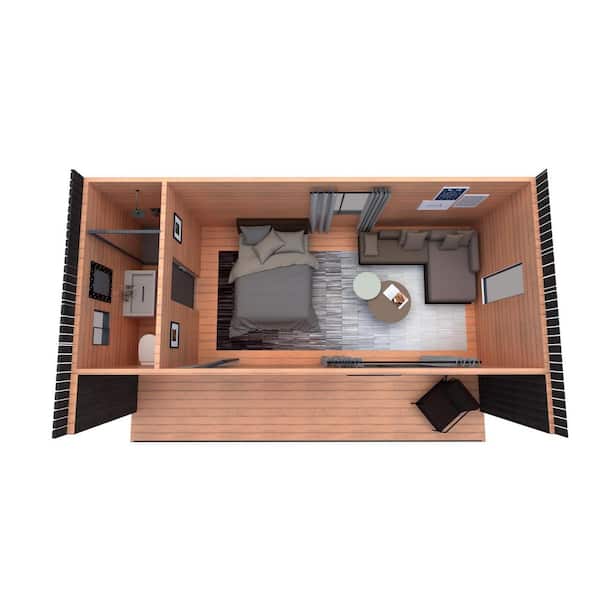 The Sea Breeze 1 Bedroom 366 sq. ft. Tiny, Small, Home, Steel Frame  Building Kit, ADU, Cabin, Guest house, Backyard rental, Home office - PLUS  1 Homes