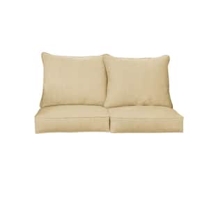 23 in. x 23.5 in. Sunbrella Spectrum Sand Deep Seating Indoor/Outdoor Loveseat Cushion
