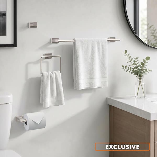 Gatco Savannah 24 in. Wall Mounted Towel Bar in Brushed Nickel