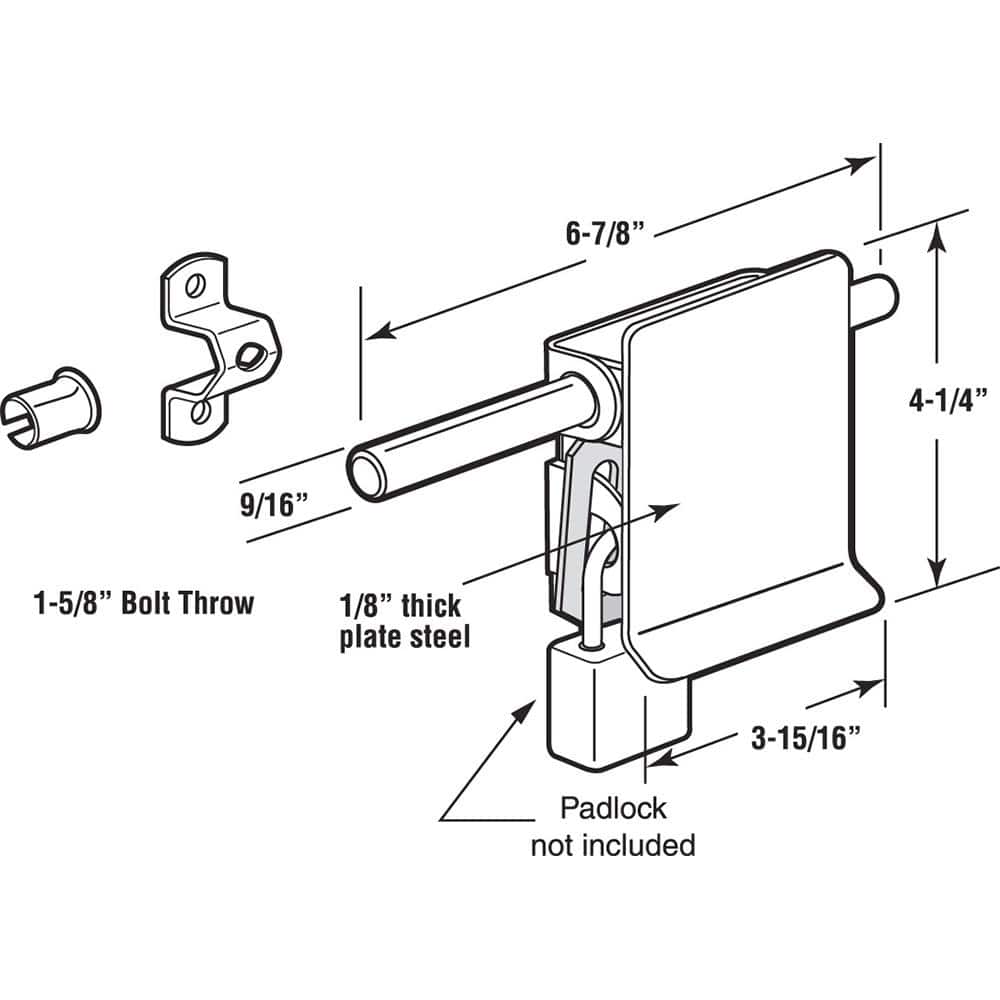 Heavy Duty Zinc Plated Steel Garage Door Lock Handle