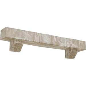 Ekena Millwork 4 in. x 8 in. x 6 ft. Hand Hewn Faux Wood Fireplace ...