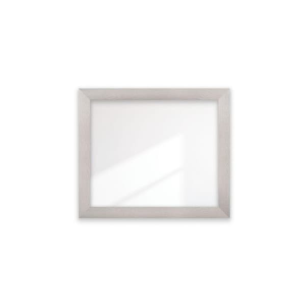 BrandtWorks 34 in. W x 40 in. H Farmhouse Gray Wood Grain Framed Wide Wall Mirror