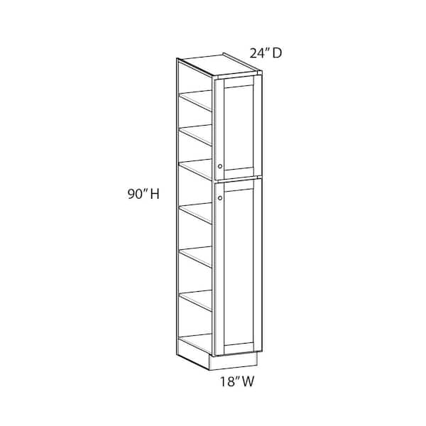 Charlotte Raised 18 in. W x 90 in. H x 24 in. D in Bordeaux Plywood Assembled Pantry Cabinet