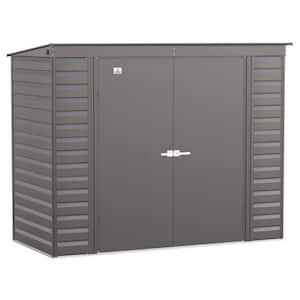 Select 8 ft. W x 4 ft. D Charcoal Metal Shed 28 sq. ft.