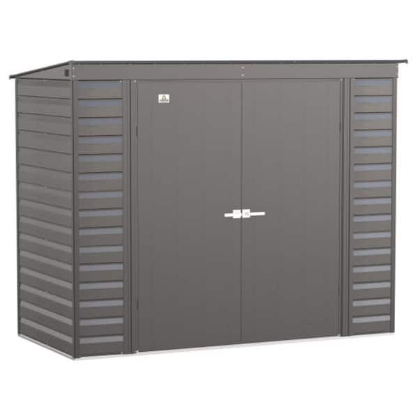 Arrow Select 8 ft. W x 4 ft. D Charcoal Metal Shed 28 sq. ft.