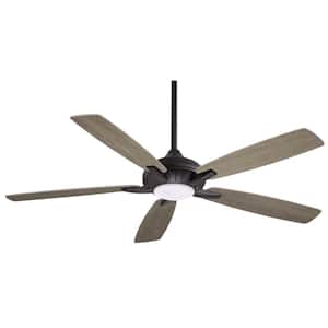 Dyno XL 60 in. Integrated LED Indoor Coal Smart Ceiling Fan with Light and Remote Control