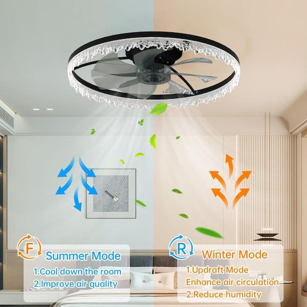Sunpez 24 in. W Black Ceiling Fan with Remote Control and Light