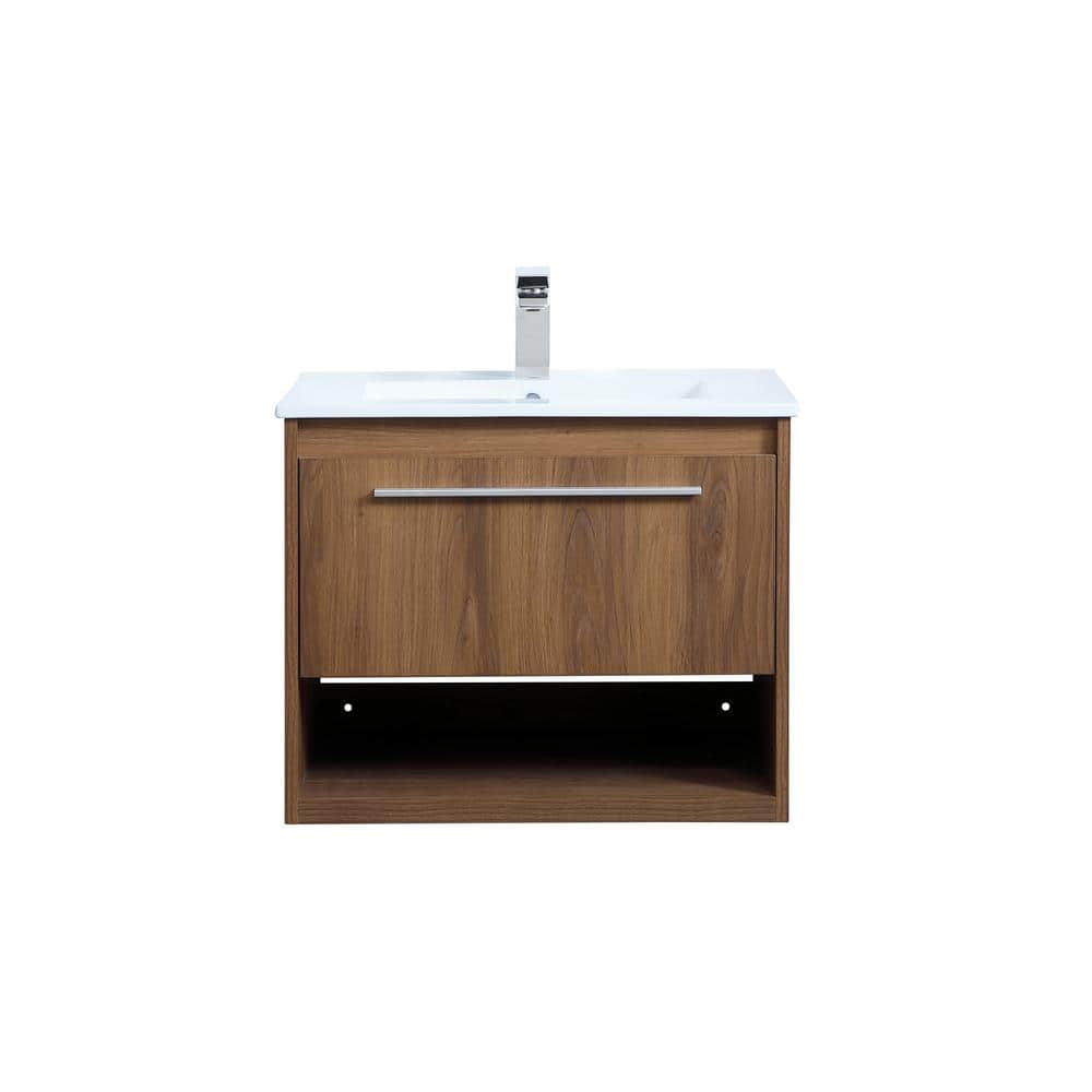 Simply Living 24 in. W x 18.31 in. D x 19.69 in. H Bath Vanity in Walnut Br