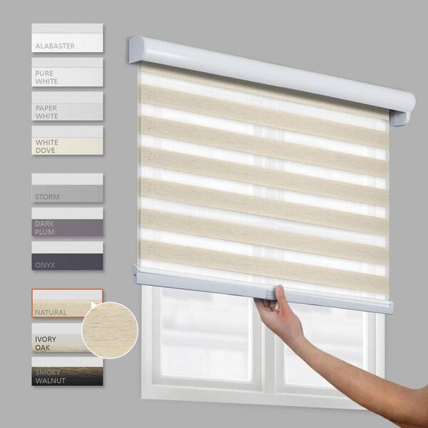 CHICOLOGY Dual Layer & Privacy Free-Stop Cordless Zebra Roller Shades 