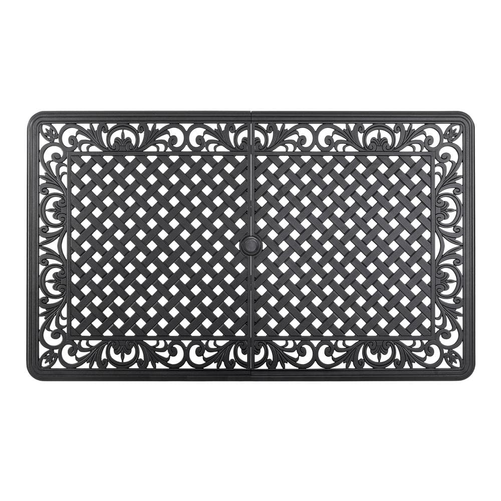 Black and Gold Speckled Cast Aluminum 6-Person Patio Dining Set