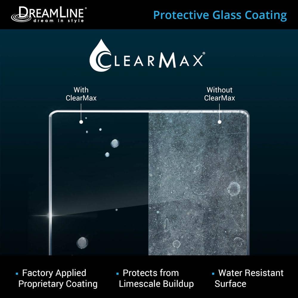 Linea 34" Black Frameless Rectangular Shower Screen