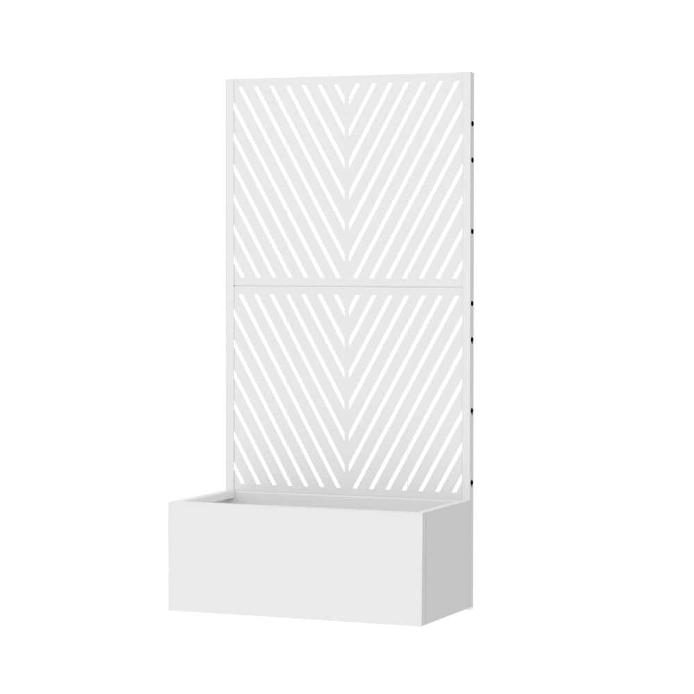 59 in. H x 30 in. W White Metal Rectangle Individual Planter Box Elevated Lattice Planter for Climbing Plants price history on PriceWatchPro