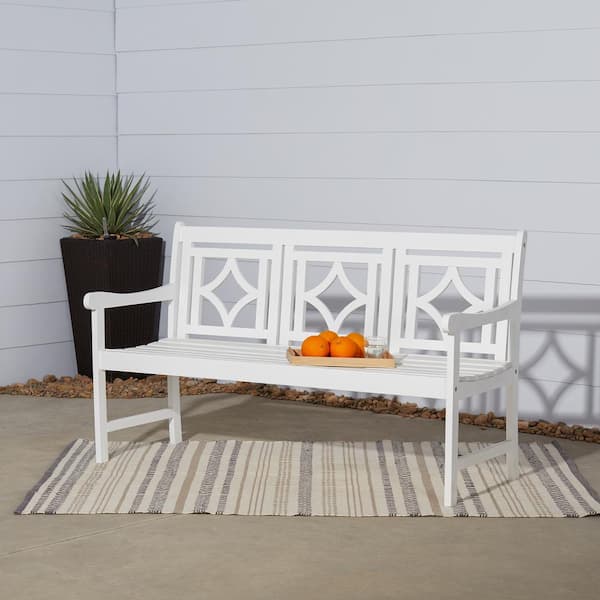 Vifah Bradley 3-Person Wood Outdoor Bench