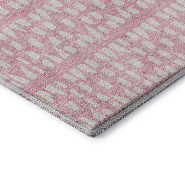 Mayfield Premium Machine Washable Abstract AMF963 Pink 10 ft. x 14 ft. Area Rug
