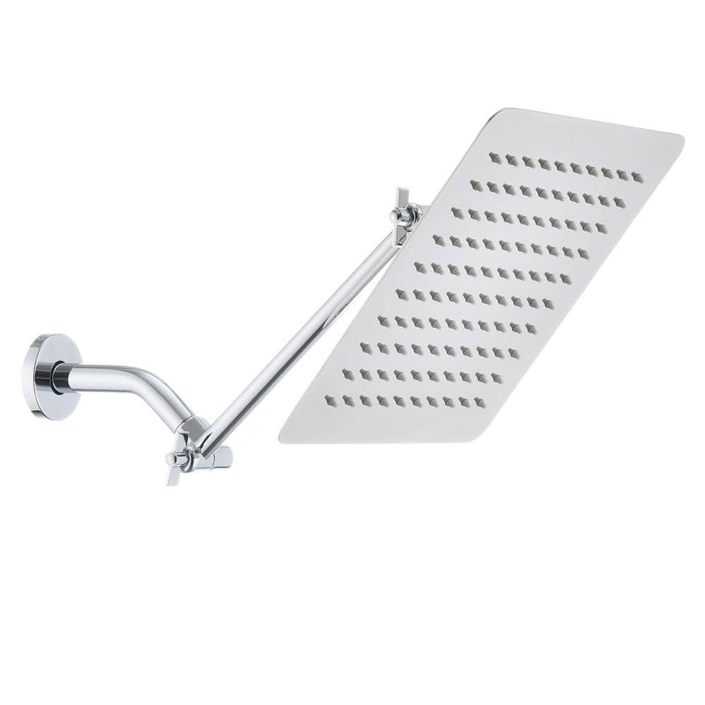 1-Spray Patterns with 2.5 GPM 10 in. Wall Mount Rain Fixed Shower Head in C