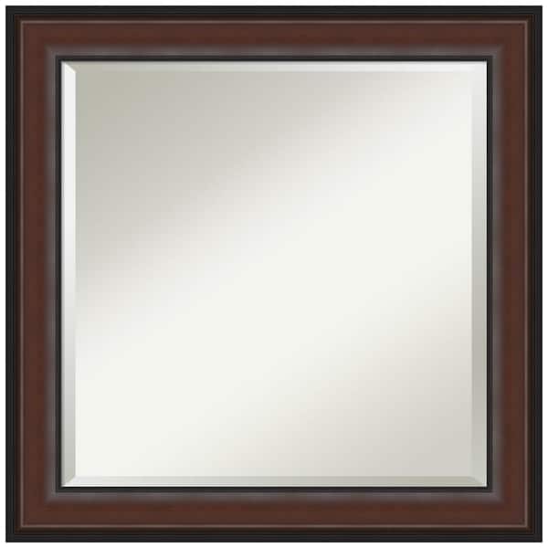 Amanti Art Harvard Walnut 24.5 in. H x 24.5 in. W Framed Wall Mirror