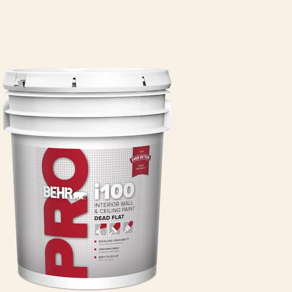 BEHR PRO 5 gal. #PWN-34 White Luxury Dead Flat Interior Paint