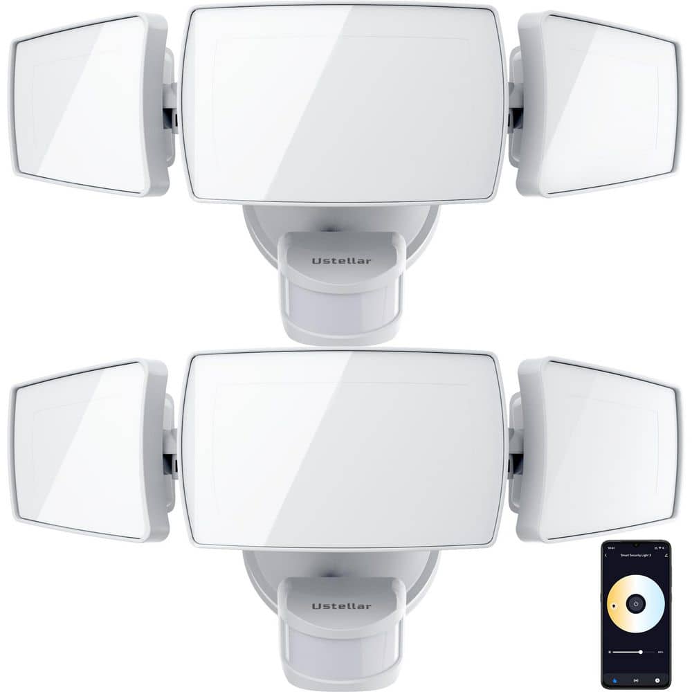 50 Watt Equivalent 6000 Lumen 120 Degree White Motion Sensing Dusk to Dawn LED Flood Light 2-Pack price history on PriceWatchPro