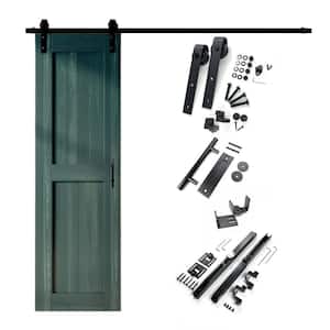 30 in. x 84 in. H-Frame Royal Pine Solid Pine Wood Interior Sliding Barn Door with Hardware Kit Non-Bypass