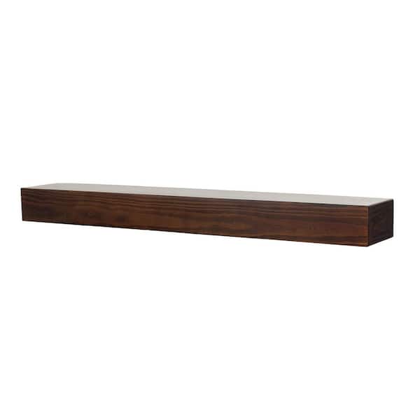 Dogberry Collections Modern Farmhouse 72 in. Dark Chocolate Mantel