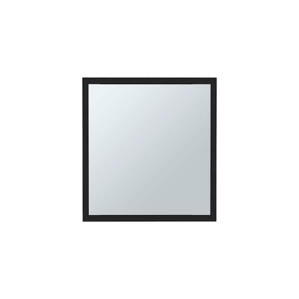 19.7 in. W x 21.1 in. H Rectangular Black Engineered Wood Surface Mount Medicine Cabinet with Mirror