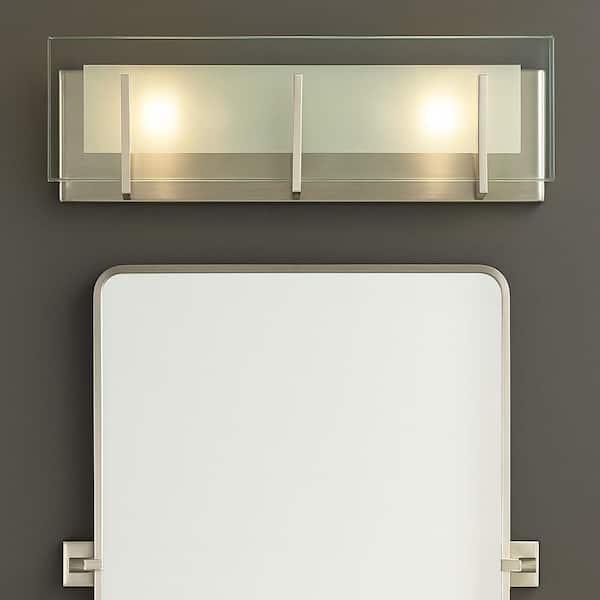 HINKLEY LATITUDE 18 in. 2-Lights Brushed Nickel Vanity Light