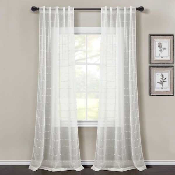 HOMEBOUTIQUE Farmhouse TTextured 38 in. W x 84 in. L Back Tab/Rod ...