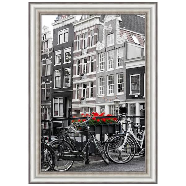 Amanti Art Opening Size 24 in. x 36 in. Salon Silver Picture Frame