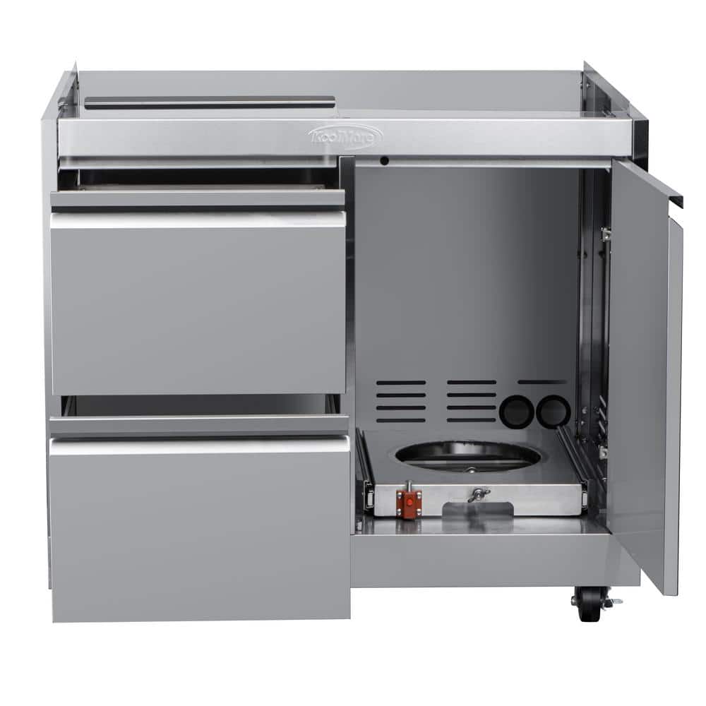 32 in. Stainless Steel Outdoor BBQ Cabinet with Drawers and Gas Tank Storage