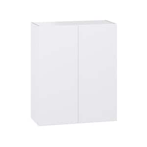 Fairhope 33 in. W x 40 in. H x 14 in. D Bright White Slab Assembled Wall Kitchen Cabinet