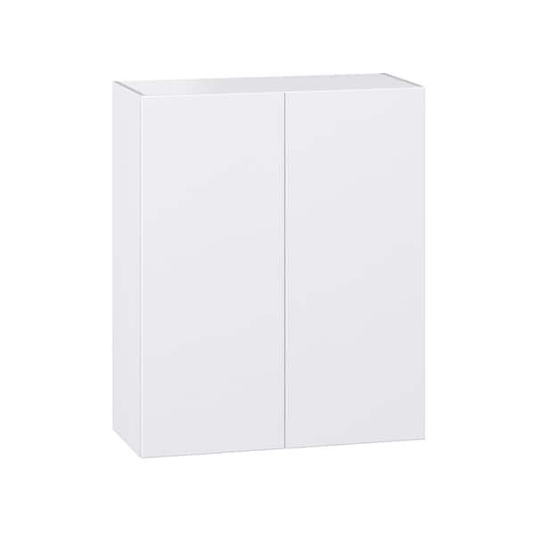 J COLLECTION Timberline 33 in. W x 14 in. D x 40 in. H Assembled Slab Wall Kitchen Cabinet in Bright White