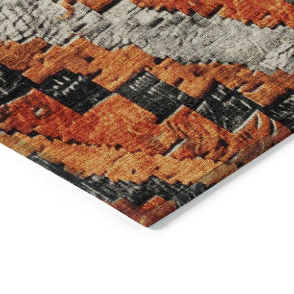 Chantille Machine Washable Indoor/Outdoor Abstract ACN1890 Terracotta 3 ft. x 5 ft. Accent Rug