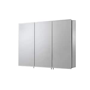 36 in. W x 26 in. H x 5-1/4 in. D Frameless Aluminum Recessed or Surface-Mount Medicine Cabinet with Easy Hang System