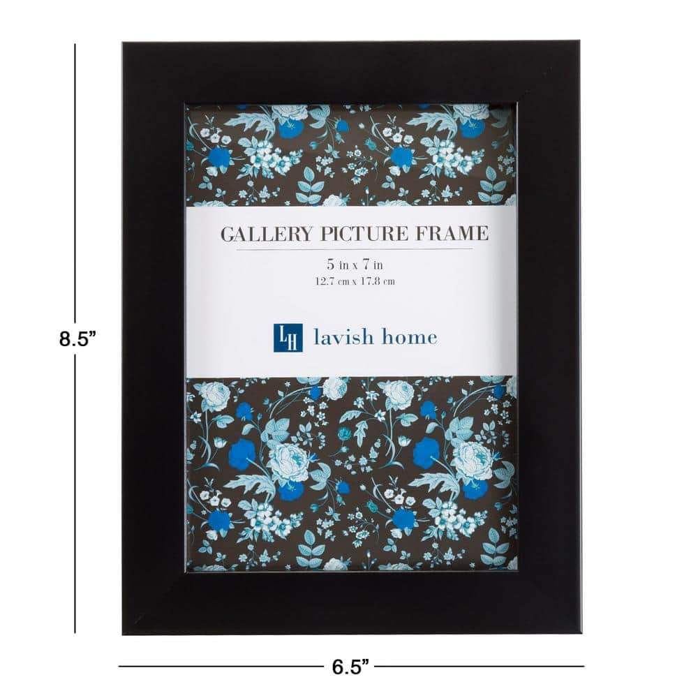 Elegant Black 5"x7" Floating Picture Frame Set for Wall & Tabletop - 6 Pack