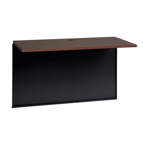 Hirsh 48 in. W x 24 in. D Rectangle Black/Walnut Metal Bridge, Executive Modular Desk Collection