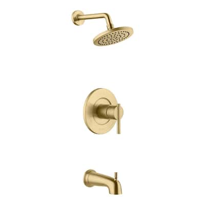 Dorind Single-Handle 1-Spray Tub and Shower Faucet 1.8 GPM in Matte Gold (Valve Included)