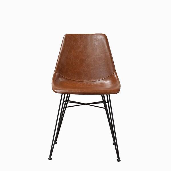 AndMakers Odette Brown Upholstered Seat Dining Side Chair (2-Pack)