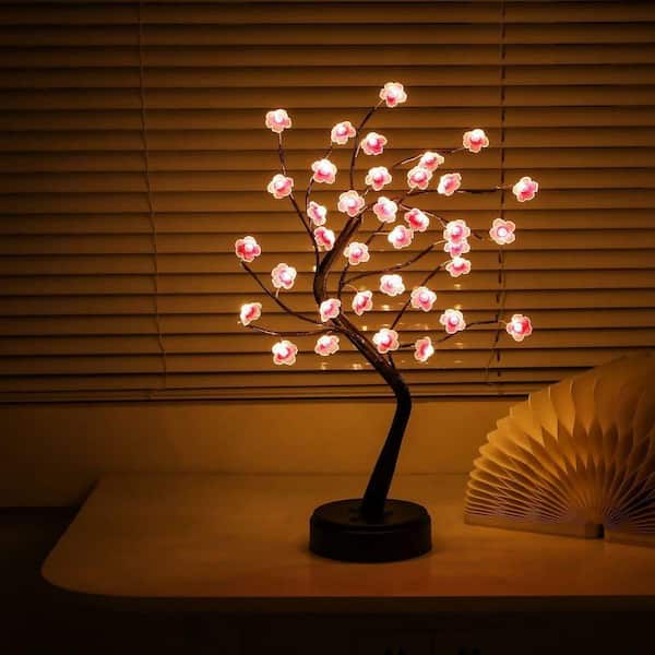1.5 ft. Artificial Cherry Blossom Tree Lamp-36 LED Bonsai Light