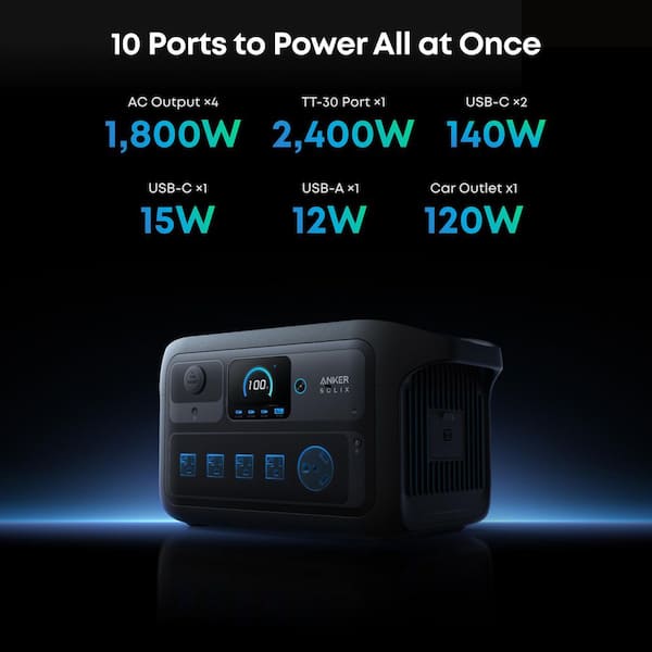 Anker SOLIX C2000X Gen 2(2,048Wh) 2400 -Watts Portable Power Station | SOLIX-85-PPS