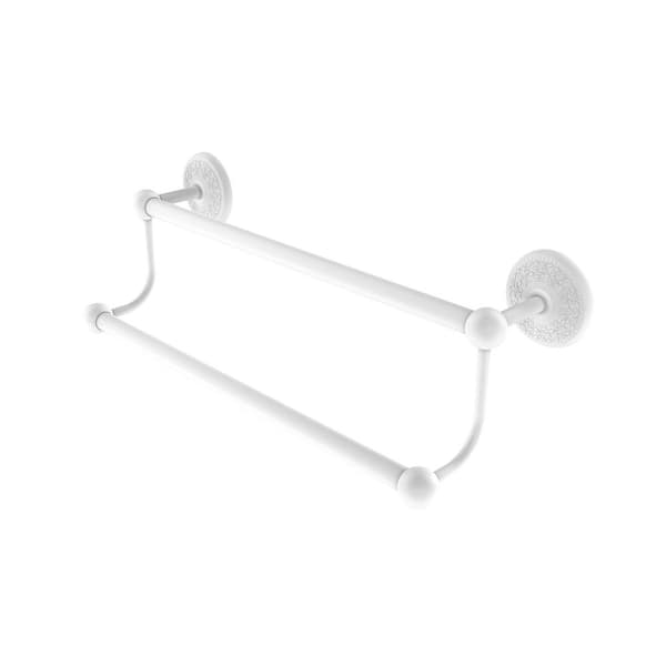 Allied Brass Prestige Monte Carlo Collection 24 in. Wall Mounted Double Towel Bar in Matte White